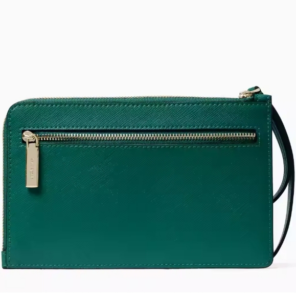 Kate Spade Staci Medium Zip Wristlet Deep Jade Green - Picture 3 of 8